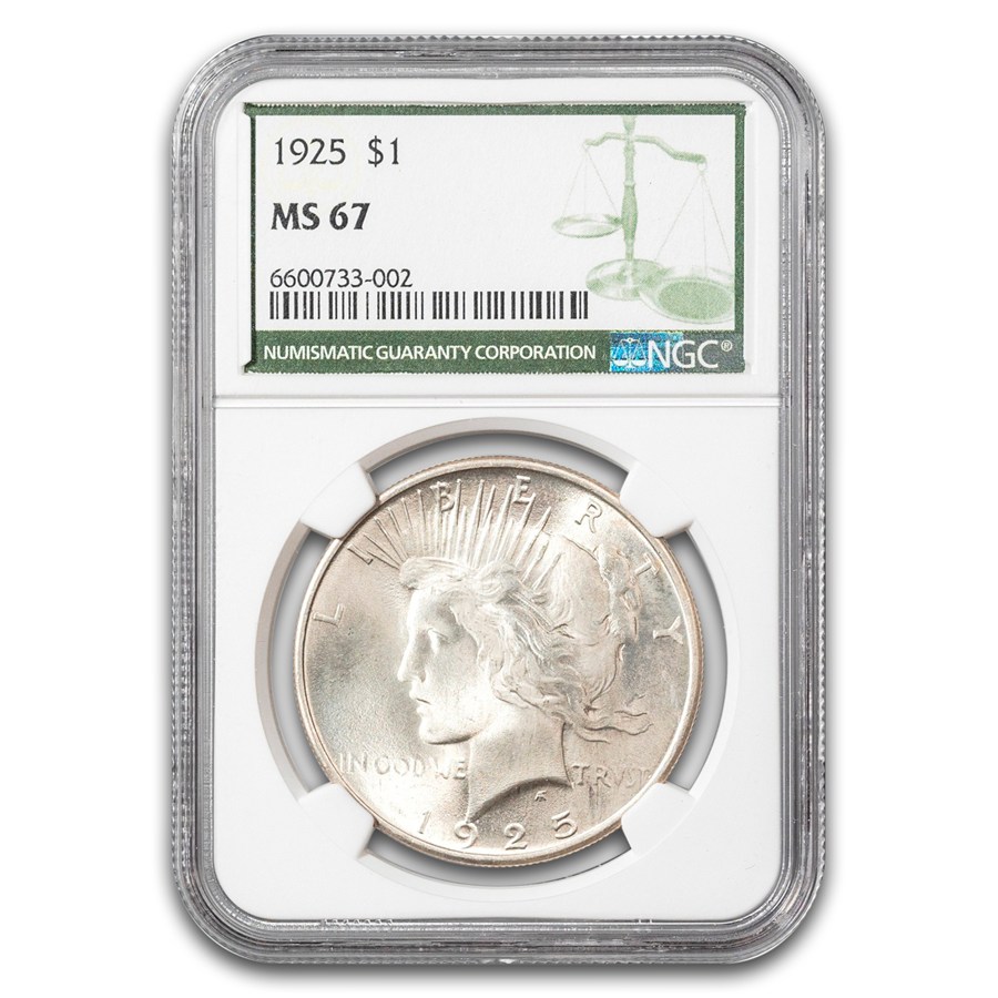 1925 Peace Dollar MS-67 NGC (Green Label)