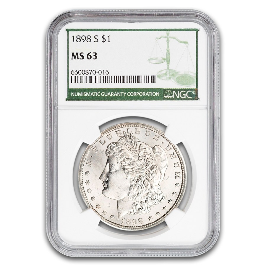 1898-S Morgan Dollar MS-63 NGC (Green Label)