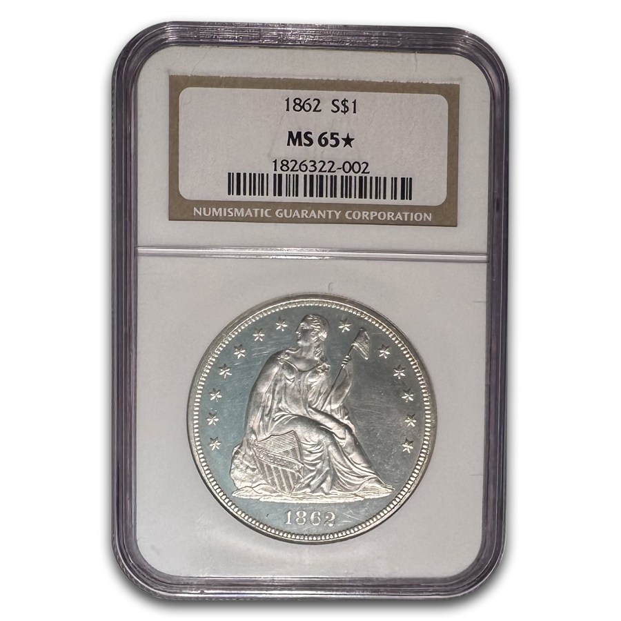 1862 Liberty Seated Dollar MS-65* NGC