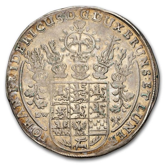 1665 German States Brunswick-Luneburg-Celle Silver Thaler XF