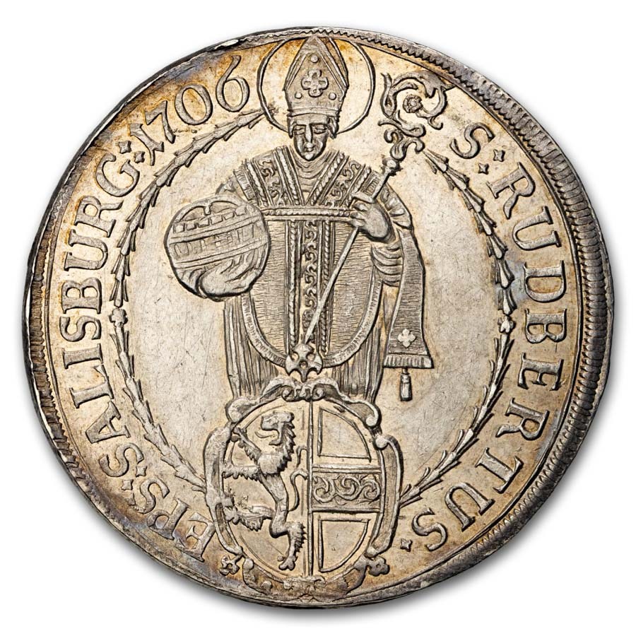 1706 Austrian States Salzburg Silver Thaler AU