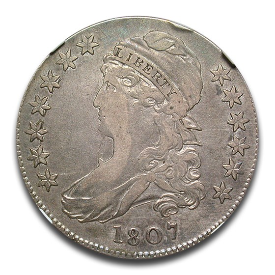 1807 Capped Bust Half Dollar VF-25 NGC (O-11 1b, Bearded, 50/20)
