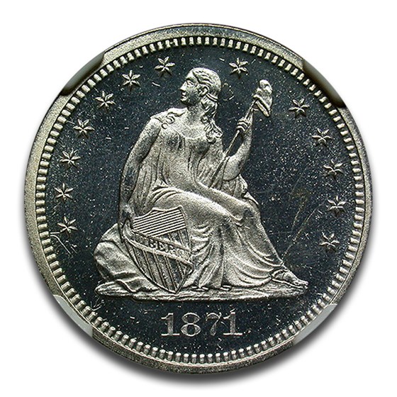 1871 Liberty Seated Quarter PF-65 Cameo NGC