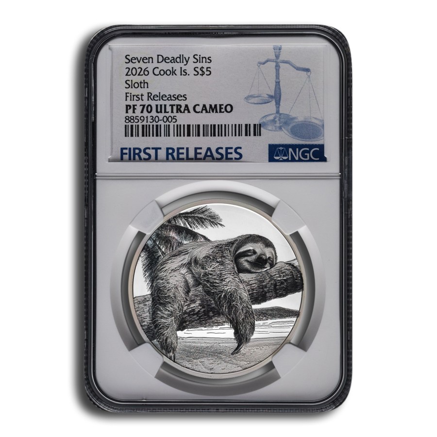 2026 Cook Islands 1 oz Ag Seven Deadly Sins: Sloth PF-70 NGC FR
