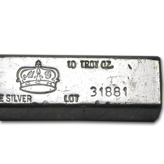 10 oz Silver Bar - MG Crown