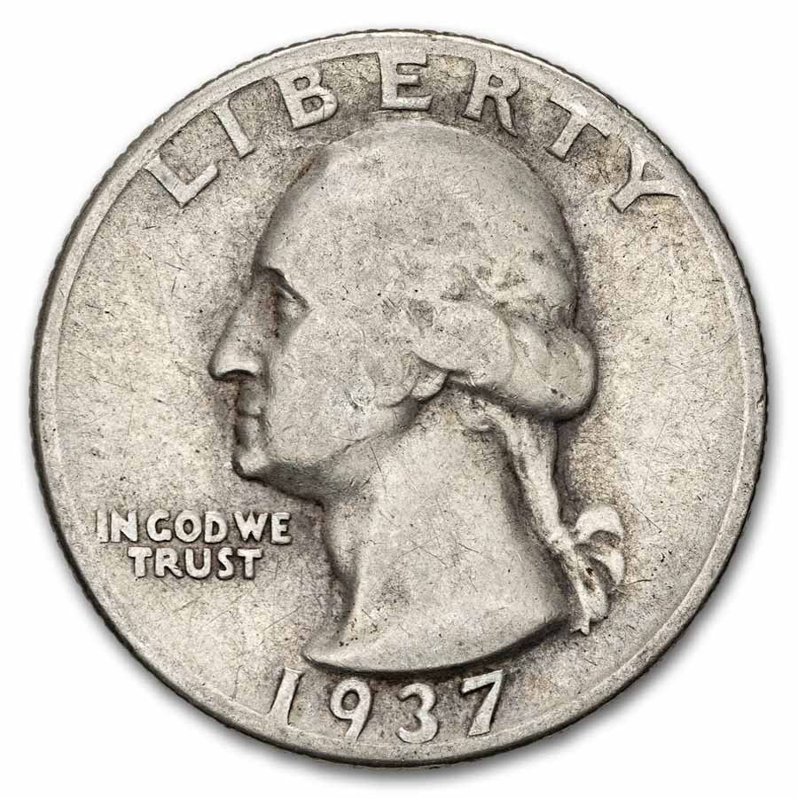 1937-D Washington Quarter 40-Coin Roll Avg Circ