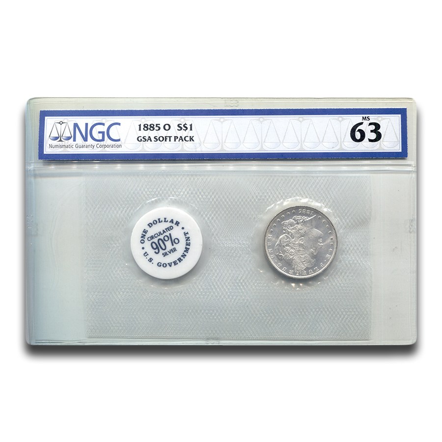 1885-O Morgan Dollar MS-63 NGC (GSA Soft Pack)
