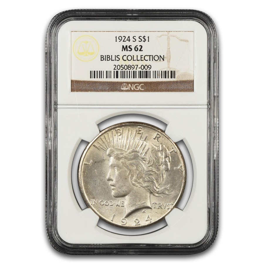 1924-S Peace Dollar MS-62 NGC