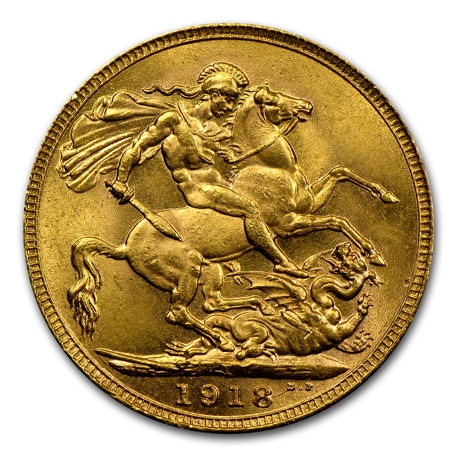 1918-I India Gold Sovereign George V BU