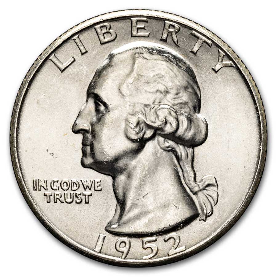 1952-D Washington Quarter 40-Coin Roll BU
