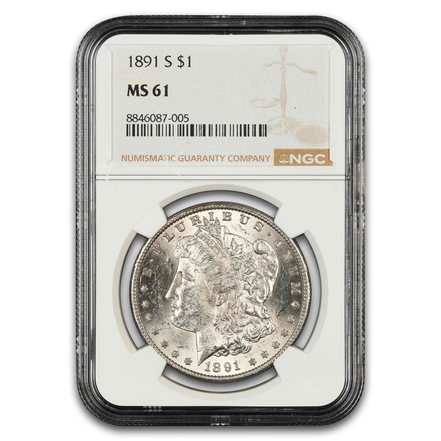 1891-S Morgan Dollar MS-61 NGC
