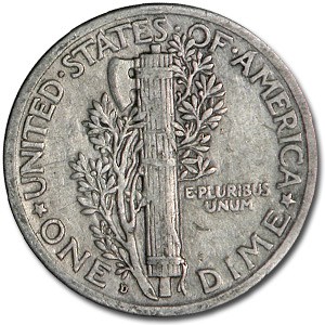 1920-D Mercury Dime XF