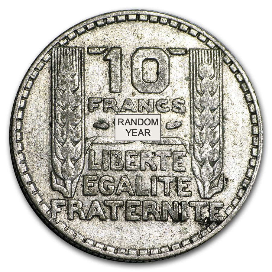 1929-1939 France Silver 10 Francs Avg Circ (Random)