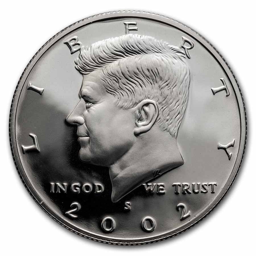 2002-S Silver Kennedy Half Dollar 20-Coin Roll Proof