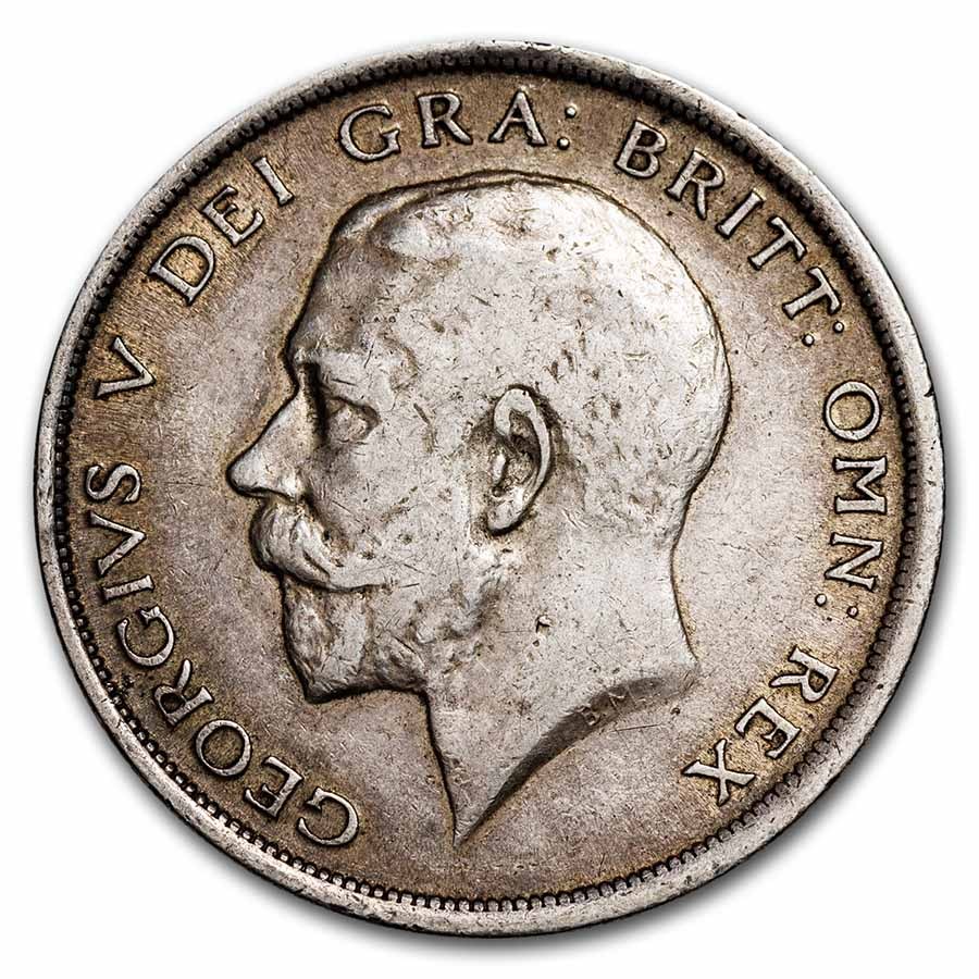 1911-1919 Great Britain Silver Half Crown George V Avg Circ