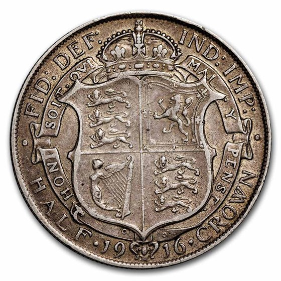 1911-1919 Great Britain Silver Half Crown George V Avg Circ