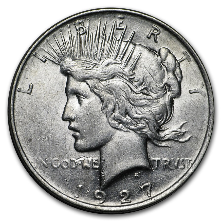 1927-D Peace Dollar AU Details (Cleaned)