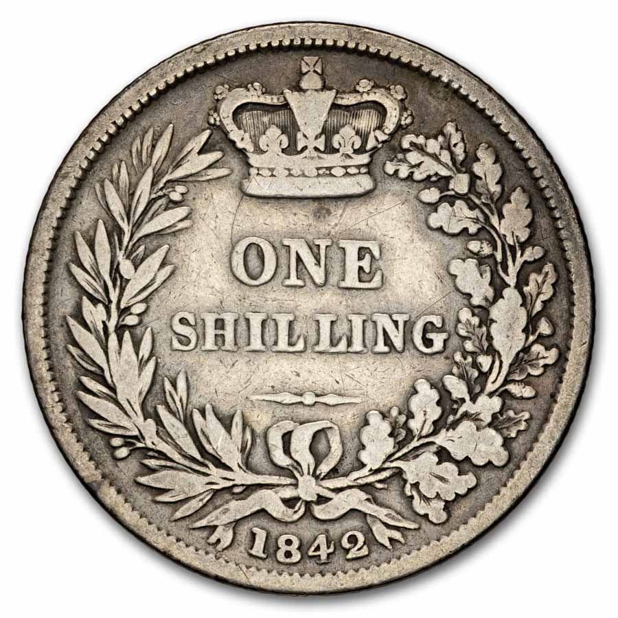 1838-1887 Great Britain Silver Shilling Victoria Avg Circ