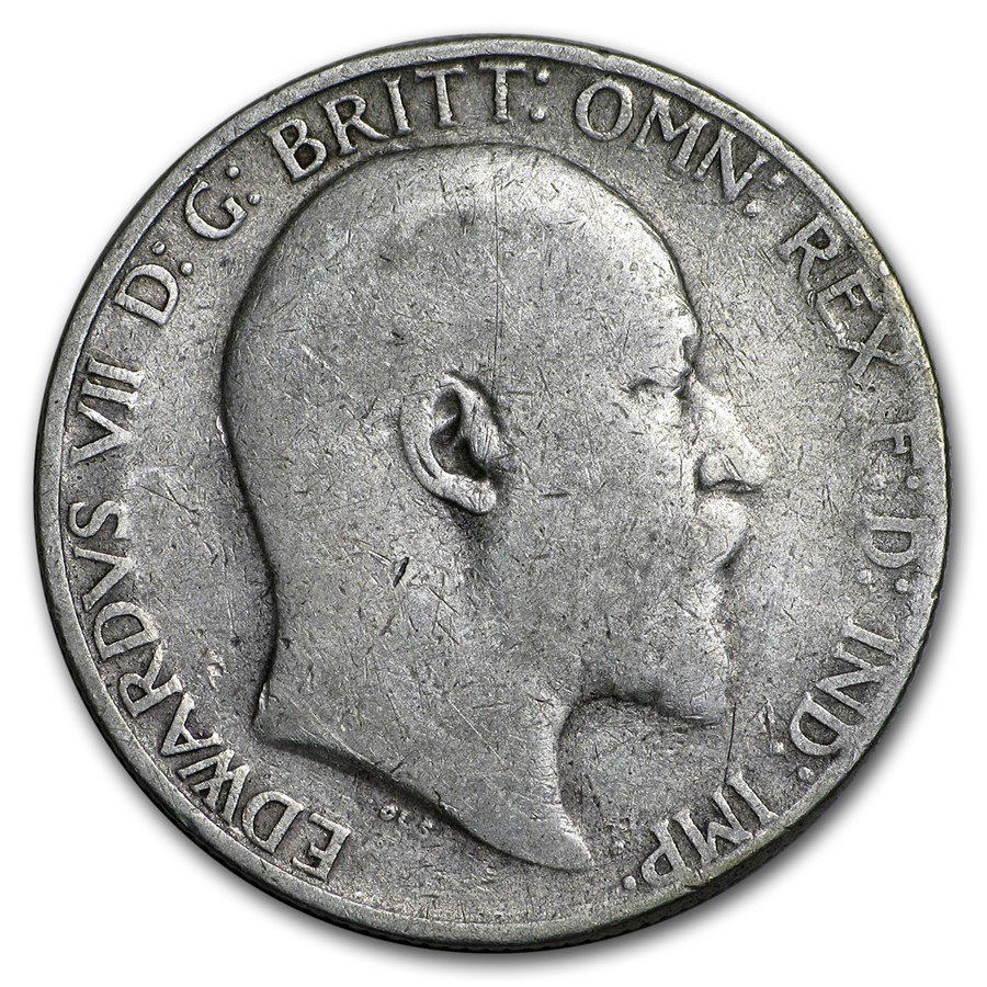 1902-1910 Great Britain Silver Florin Edward VII Average Circ