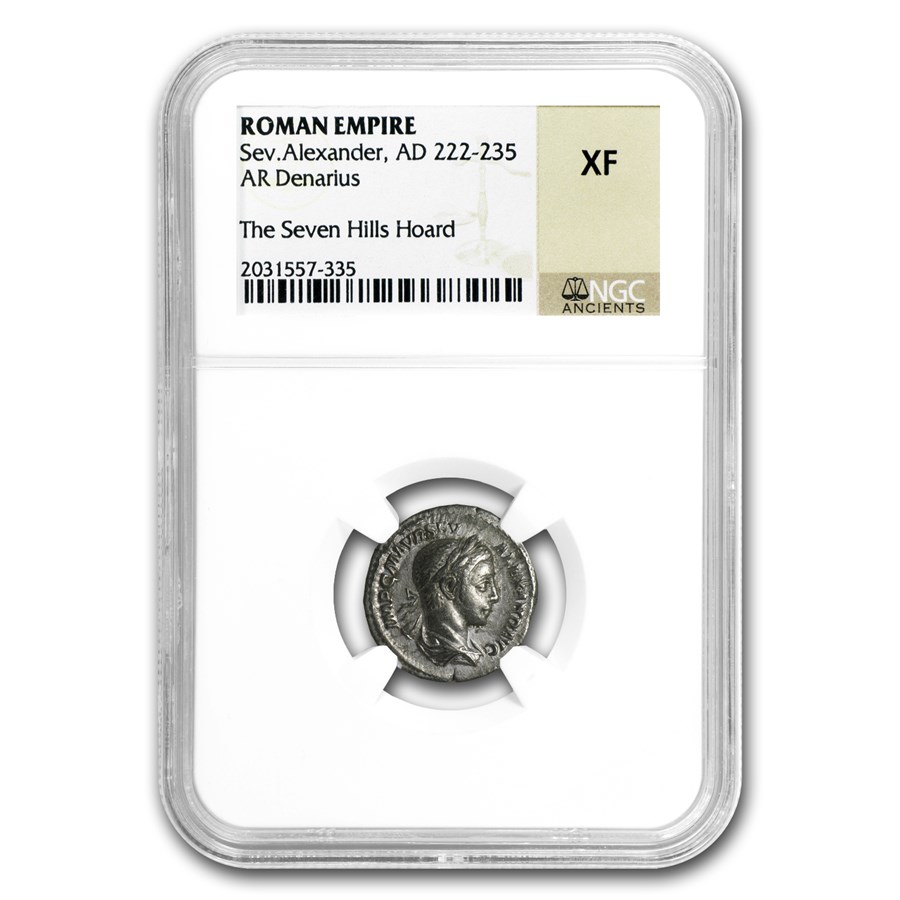 Roman Empire AR Denarius Severus Alexander (222-235 AD) XF NGC