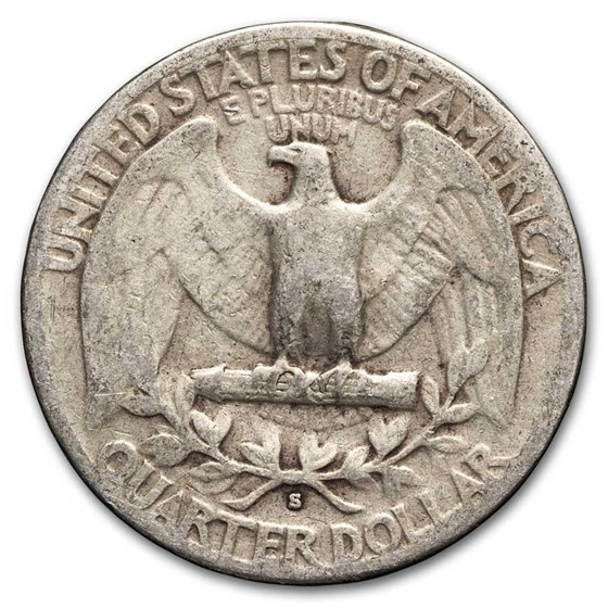 1936-S Washington Quarter 40-Coin Roll Avg Circ