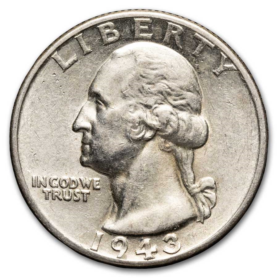 1943 Washington Quarter 40-Coin Roll Avg Circ