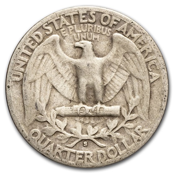1942-S Washington Quarter 40-Coin Roll Avg Circ