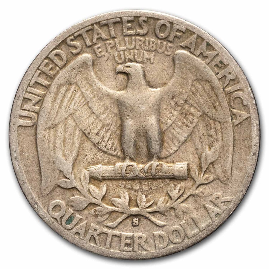 1943-S Washington Quarter 40-Coin Roll Avg Circ