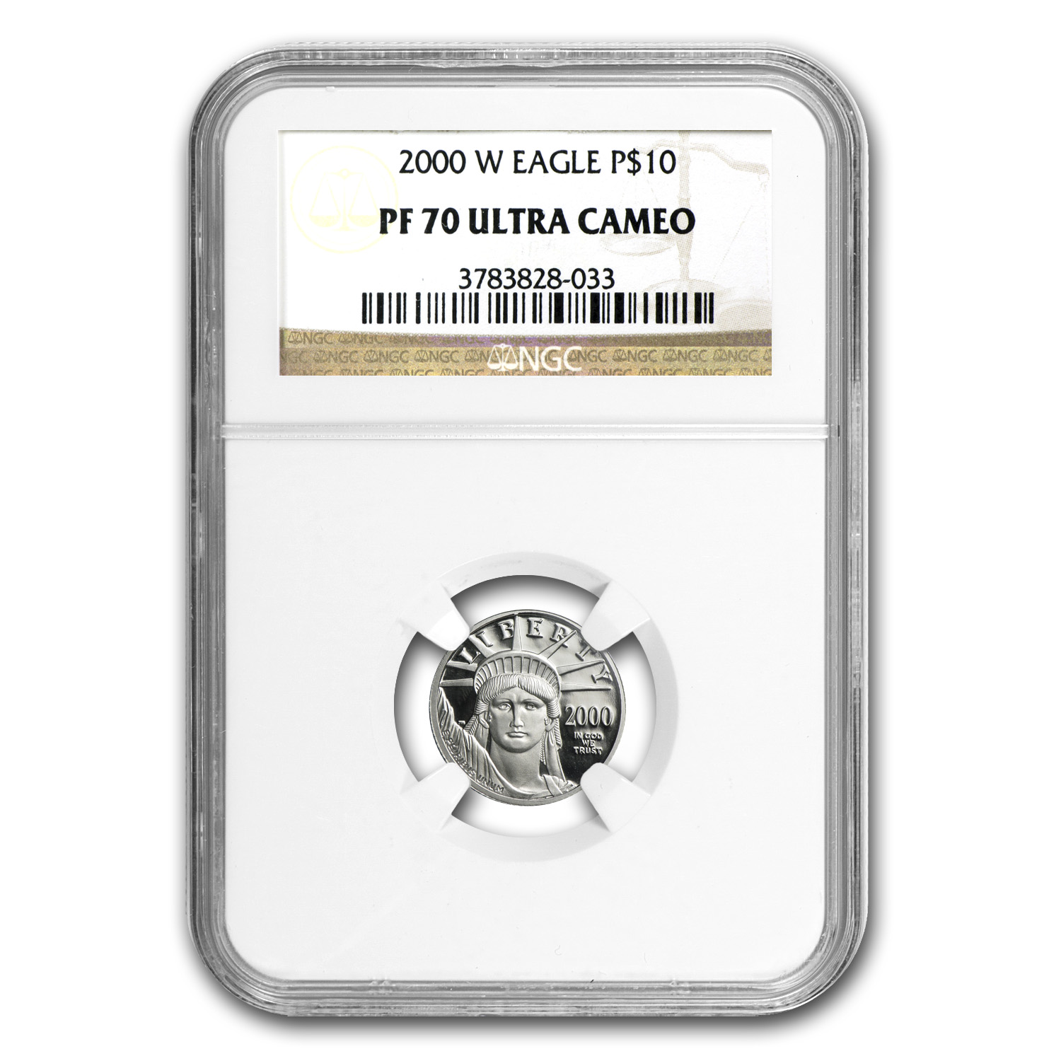 2000-W 1/10 oz Proof American Platinum Eagle PF-70 NGC