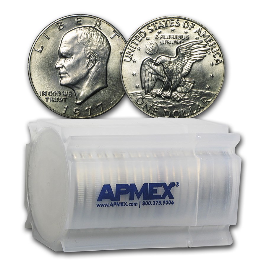 1977 Clad Eisenhower Dollar 20-Coin Roll BU