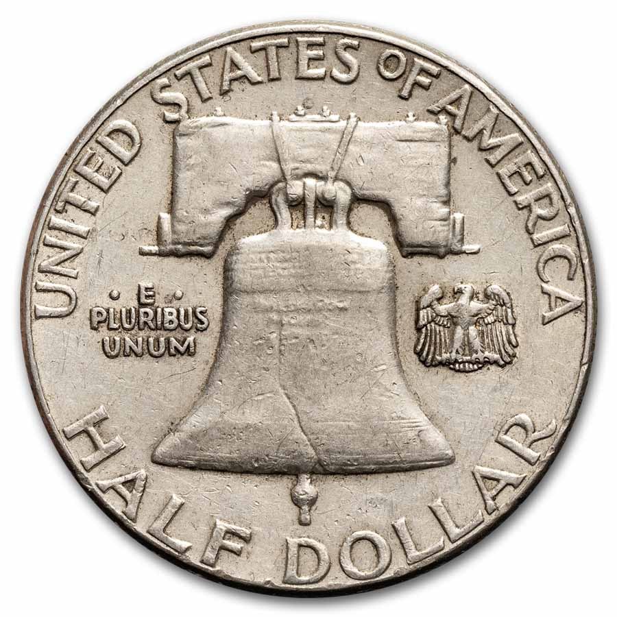 1958 Franklin Half Dollar 20-Coin Roll Avg Circ