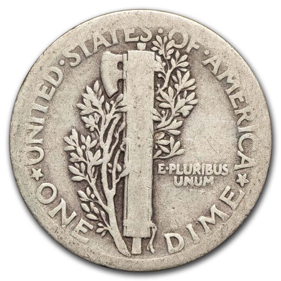 1923 Mercury Dime 50-Coin Roll Avg Circ