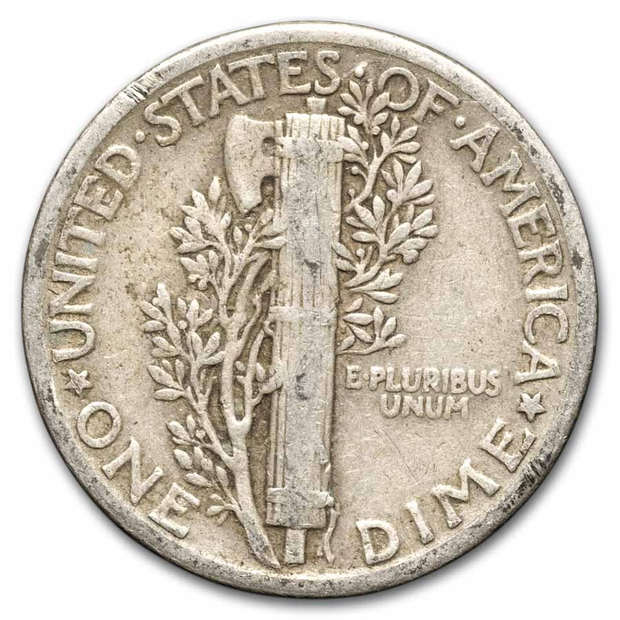 1929 Mercury Dime 50-Coin Roll Avg Circ