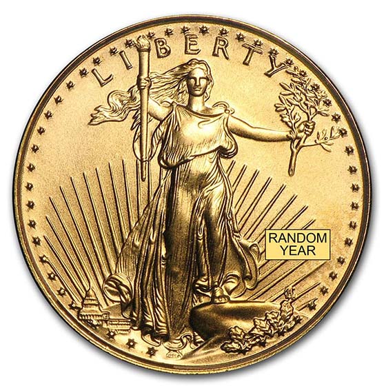 1/10 oz American Gold Eagle Coin BU (Random Year) 1/10 oz American Gold Eagle Coin BU (Random Year)