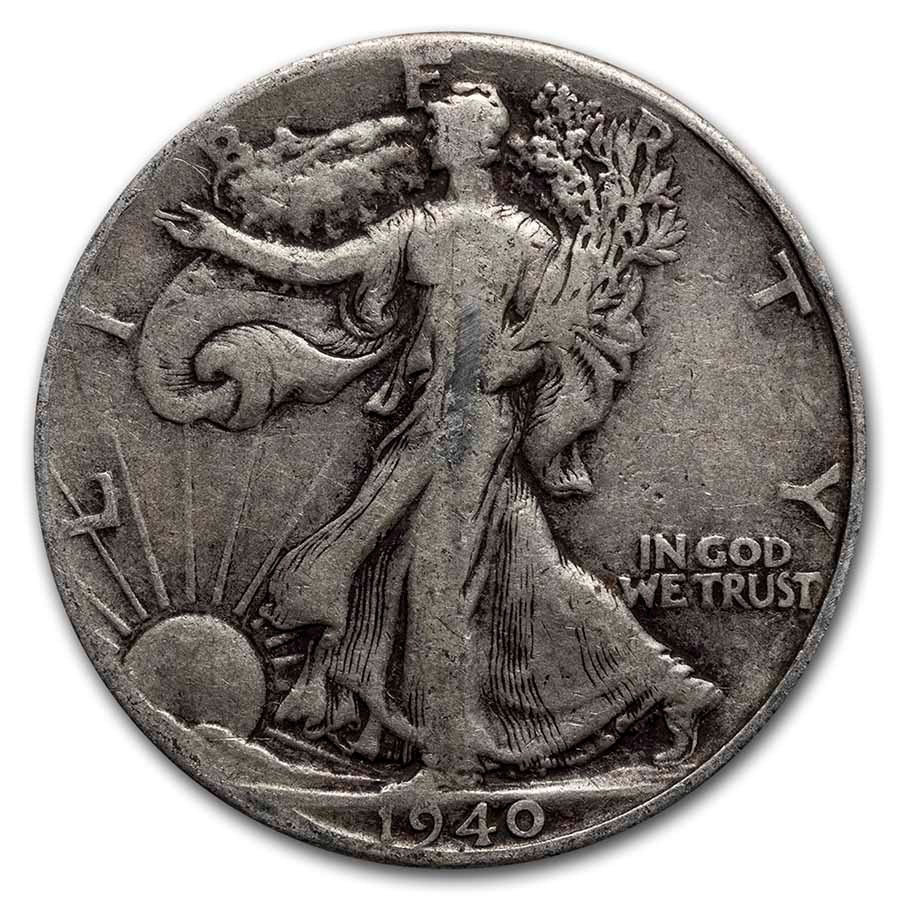 1940 Walking Liberty Halves 20-Coin Roll Avg Circ