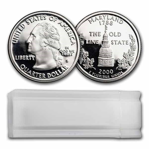 2000-S Maryland Statehood Quarter 40-Coin Roll Proof (Silver)