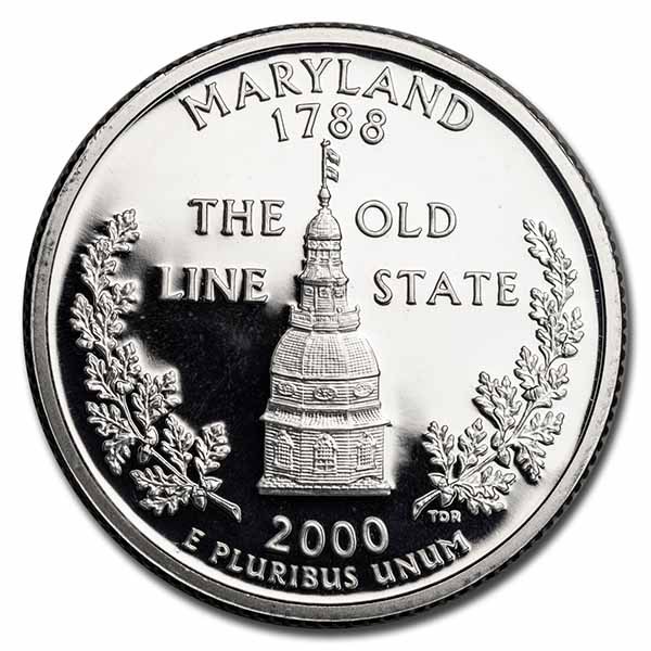 2000-S Maryland Statehood Quarter 40-Coin Roll Proof (Silver)