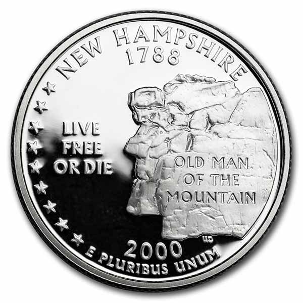 2000-S New Hampshire Statehood Quarter 40-Coin Roll Prf (Silver)