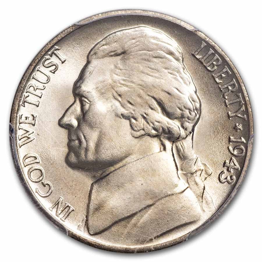 1943-P Jefferson Nickel MS-66 PCGS