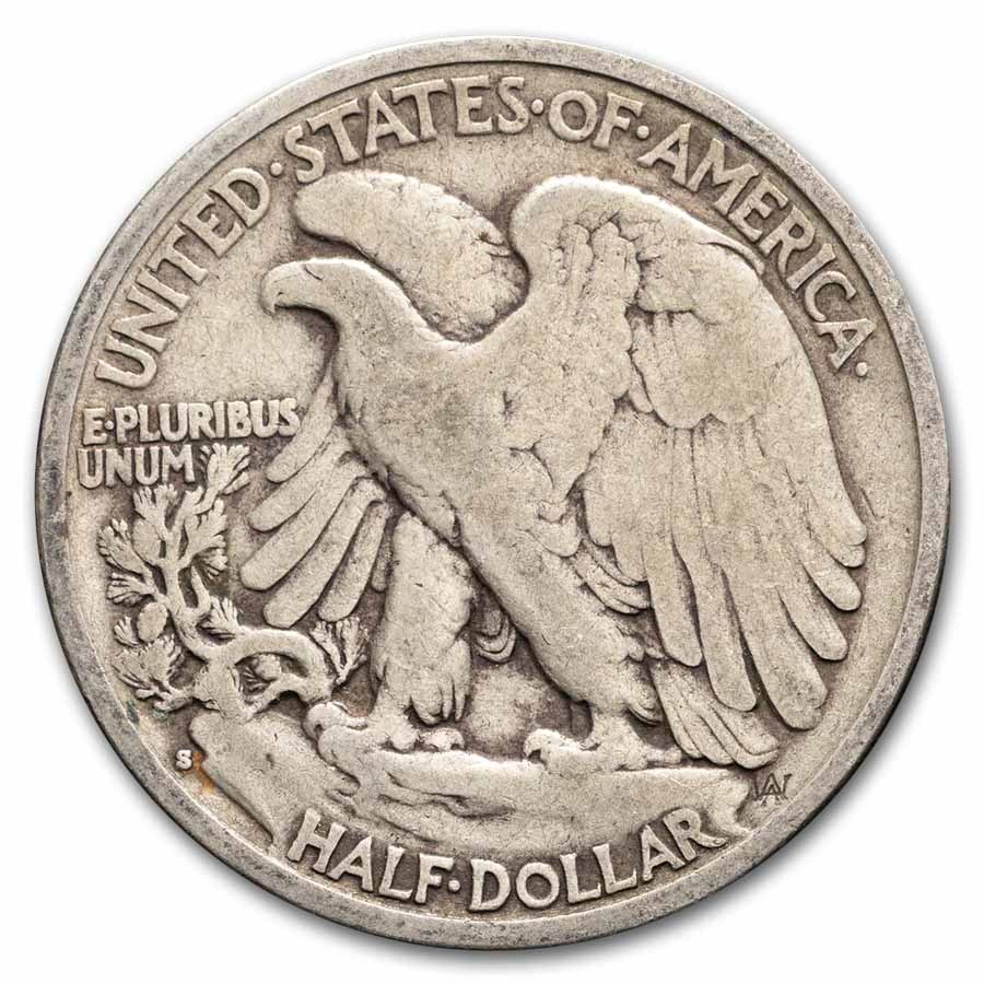 1937-S Walking Liberty Halves 20-Coin Roll Avg Circ