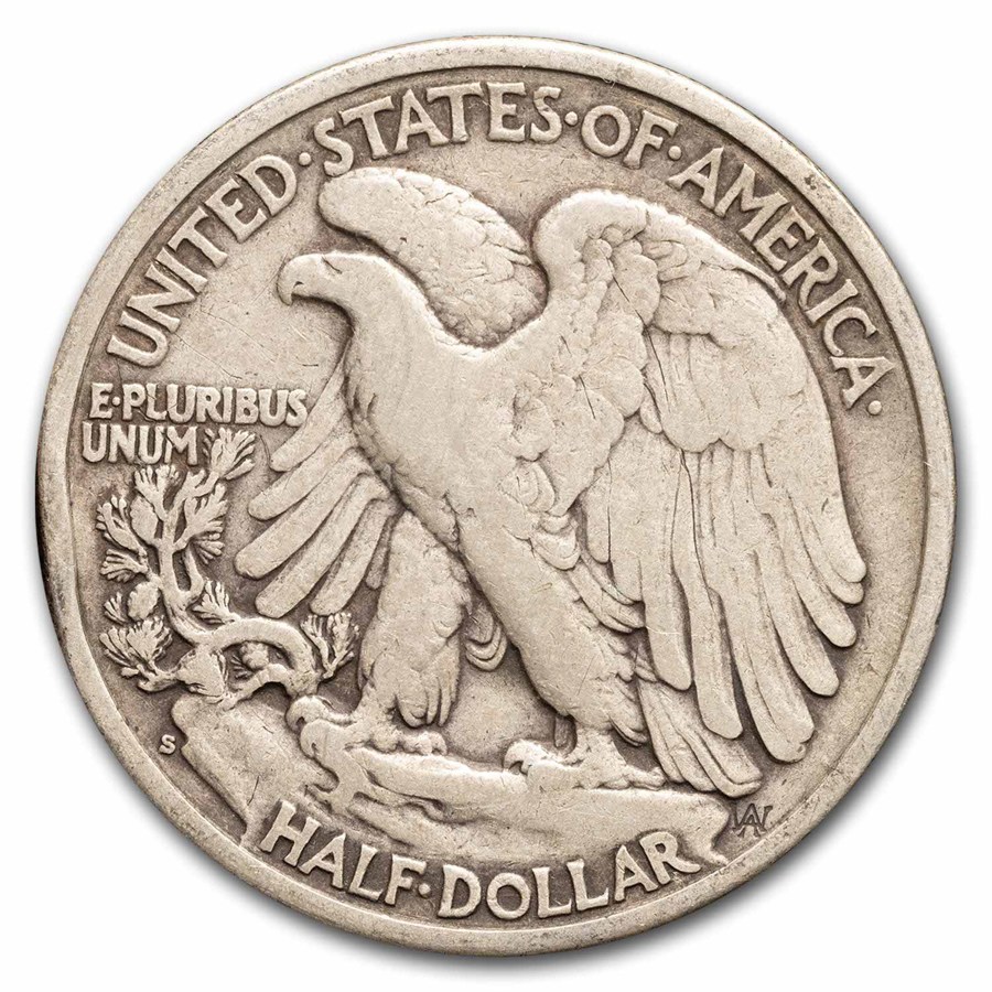 1939-S Walking Liberty Halves 20-Coin Roll Avg Circ