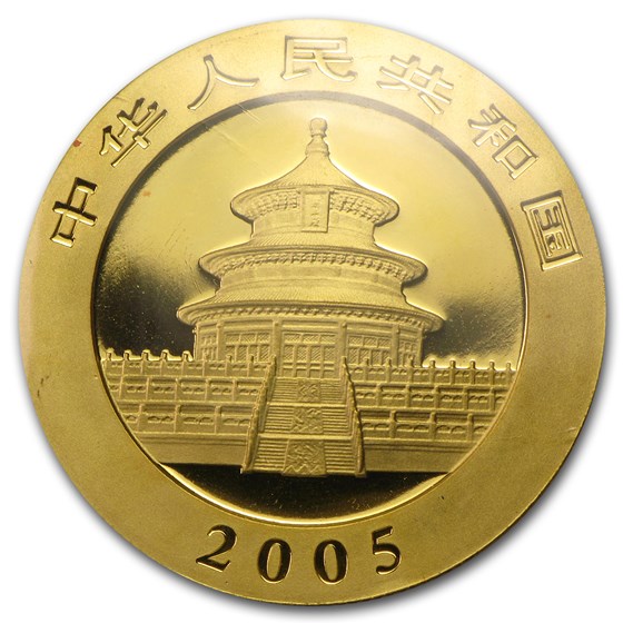 2005 China 1/2 oz Gold Panda BU (Sealed)