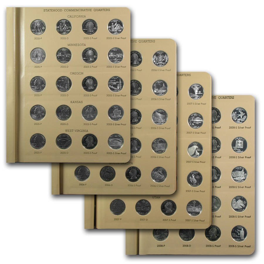1999-2008 200-coin 50 State Quarter Complete Set (Dansco Albums)