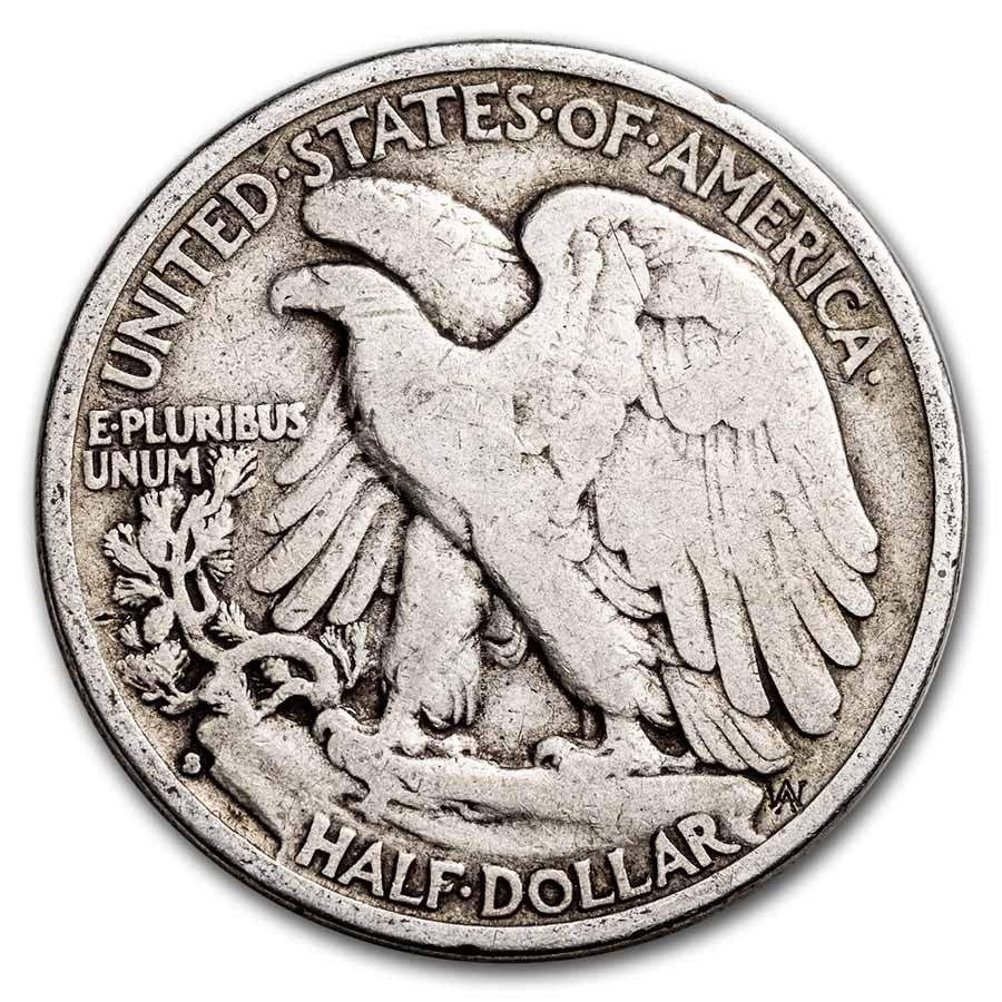 1935-S Walking Liberty Halves 20-Coin Roll Avg Circ