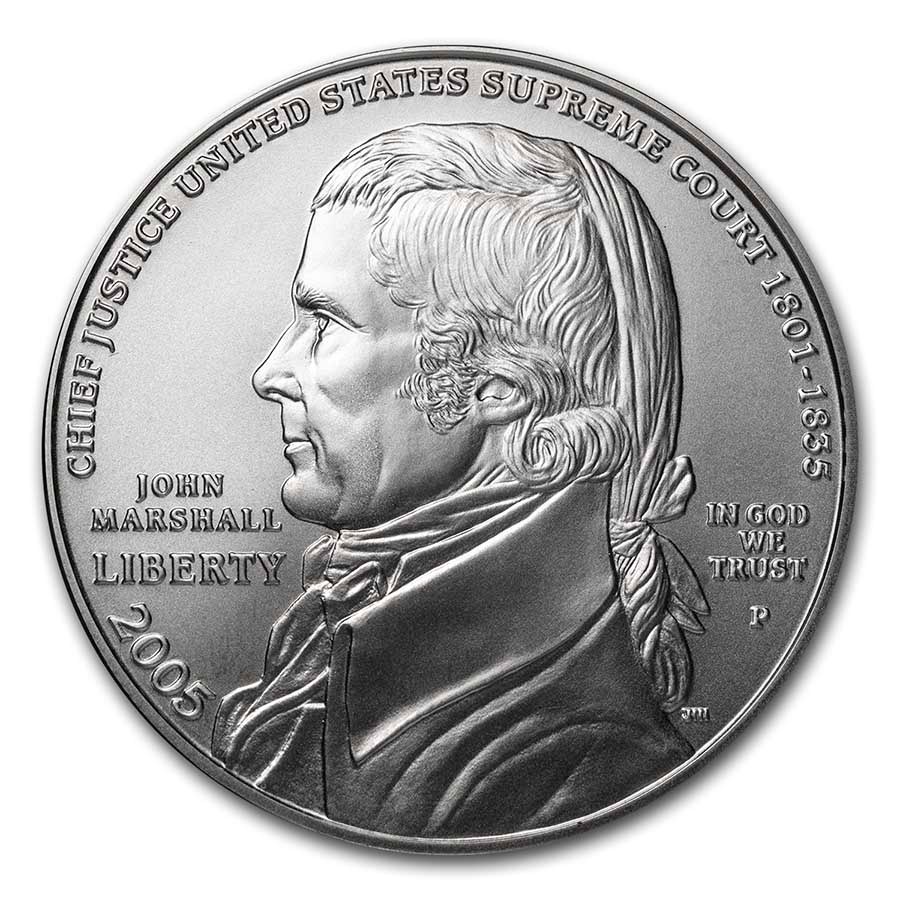 2005-P Chief Justice Marshall $1 Silver Commem BU (Capsule only) 2005-P Chief Justice Marshall $1 Silver Commem BU (Capsule only)