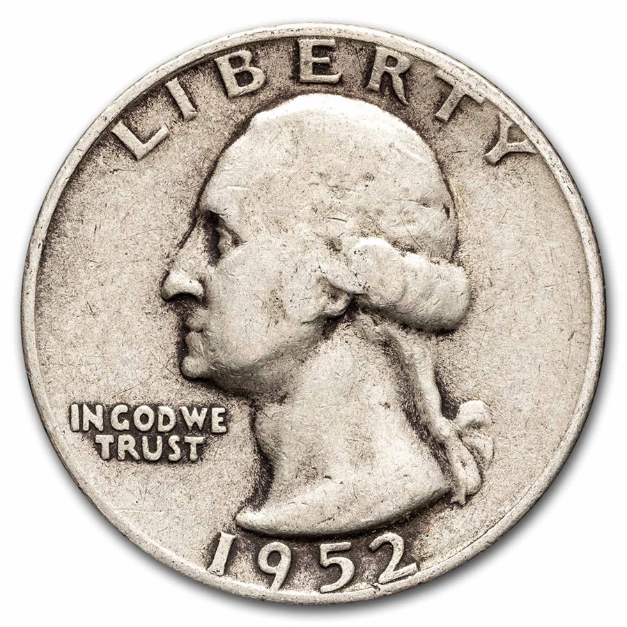 1952-S Washington Quarter 40-Coin Roll Avg Circ