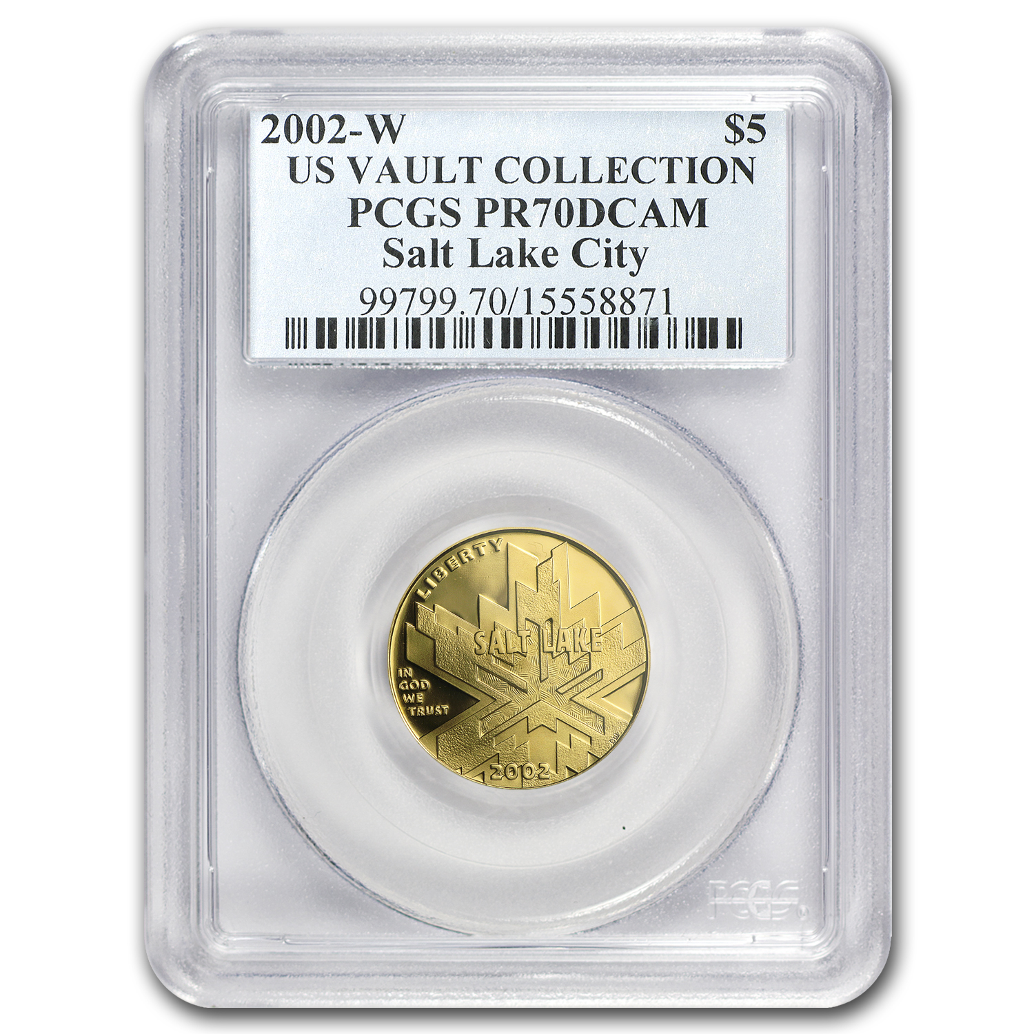 2002-W Gold $5 Commem Olympic Winter Games PR-70 PCGS
