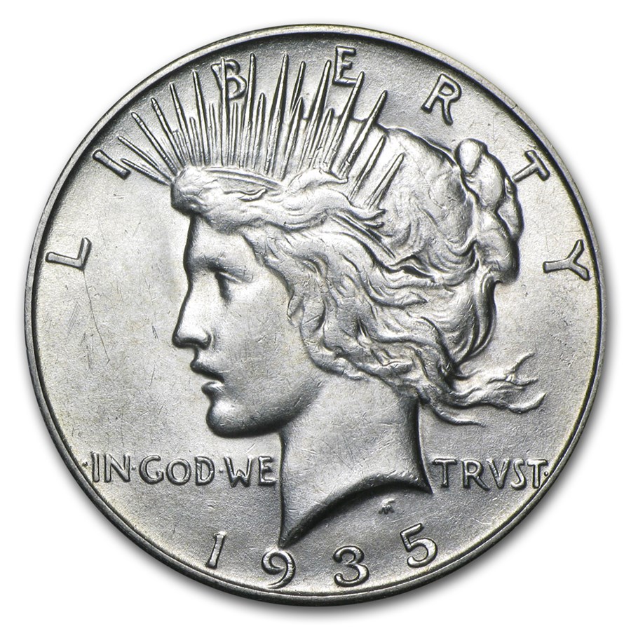1935-S Peace Dollar AU
