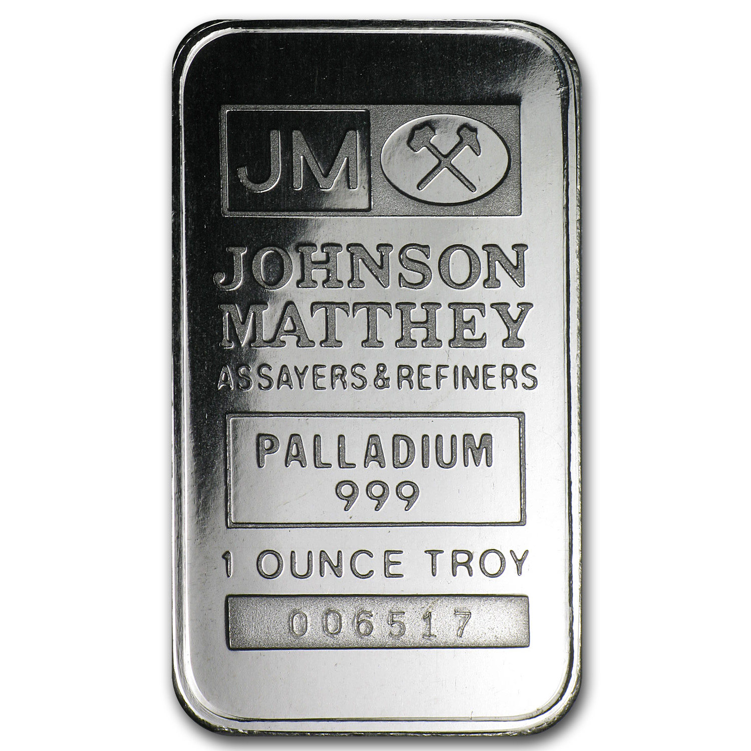 1 oz Palladium Bar - Johnson Matthey