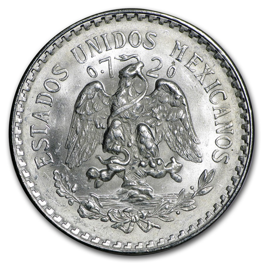 1920-1945 Silver Mexican 1 Peso Cap & Rays BU